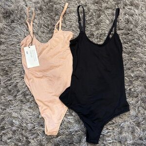 THE KIT Black and Cream Bodysuits with Adjustable Straps size 1 NWT